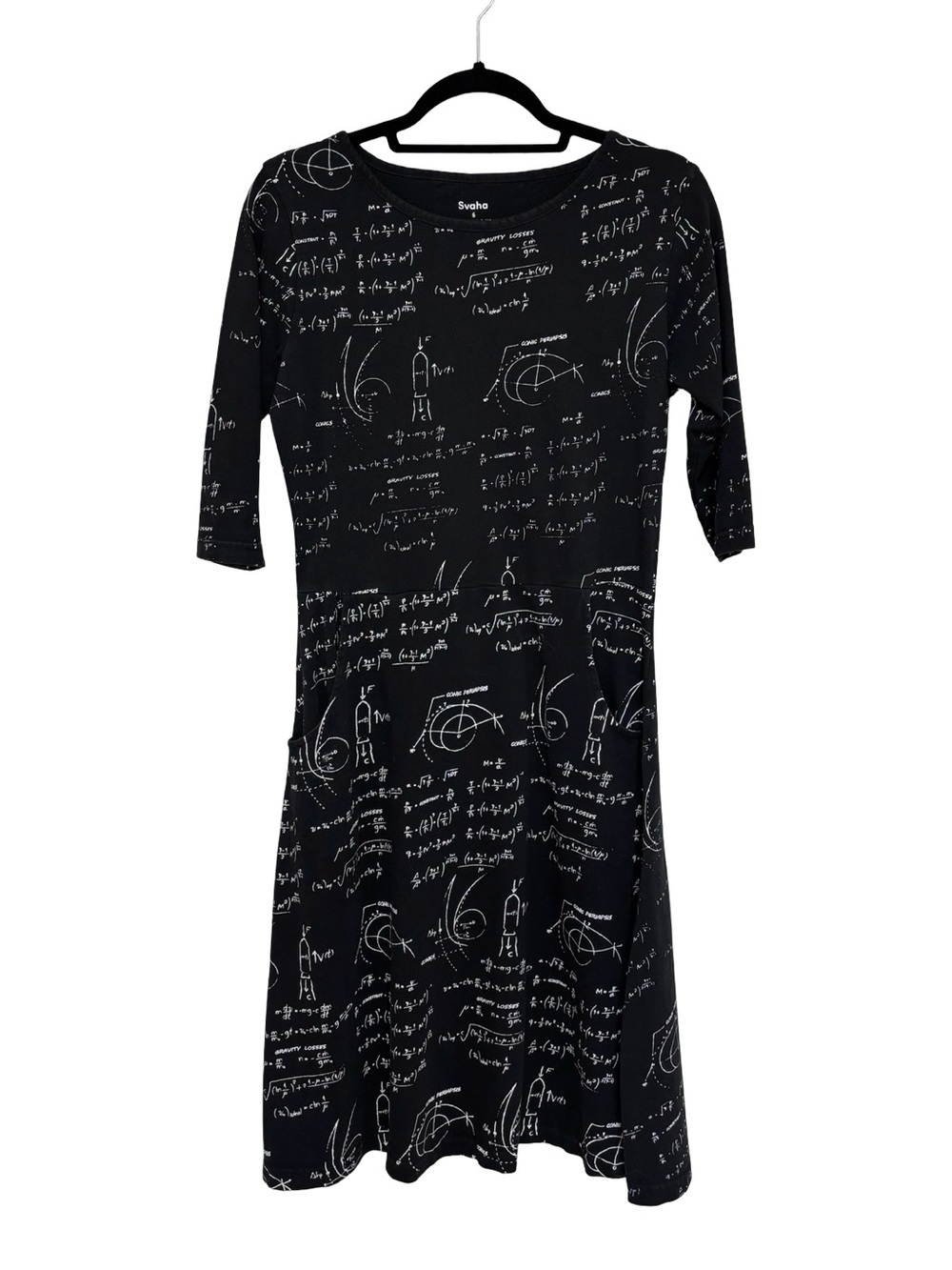 Svaha Math & Science Print Midi Dress 100% Organic Cotton - Size 6